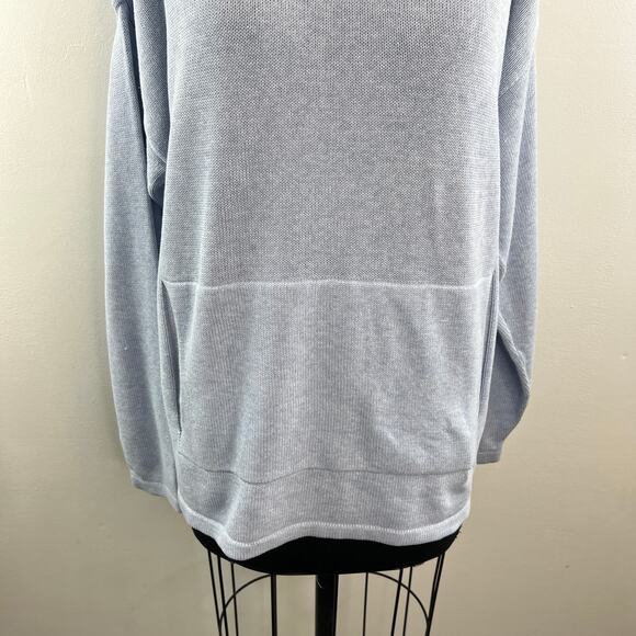 COUSIN JOHNNY Light Blue Knit Sweater Cotton Long Sleeve Pullover Size L Large - Picture 4 of 11